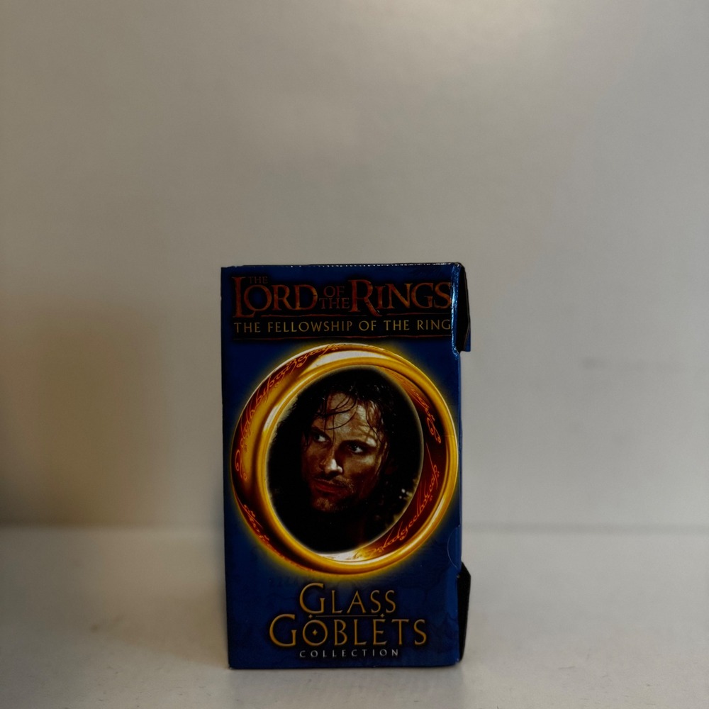 Lord of the Rings Fellowship of the Ring Strider Glass Goblet 2001 In Box